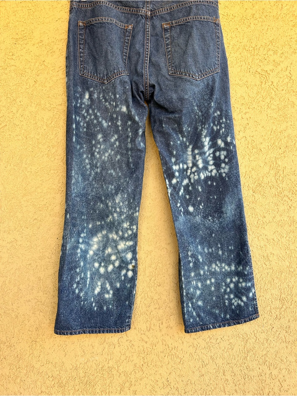 Handmade Bleach Dyed Doily Couture Upcycled Gap Capri Jeans - Picture 7 of 7